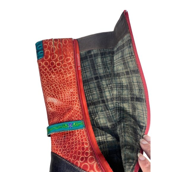 L'Artiste Spring Step Women's 9 EU40 Carpeverde Boots Black Red Multi New Rare - Picture 9 of 12